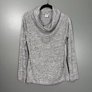 Hello Mello Women's Gray Cowl Neck Sweatshirt - Small - Cozycore Lightweight